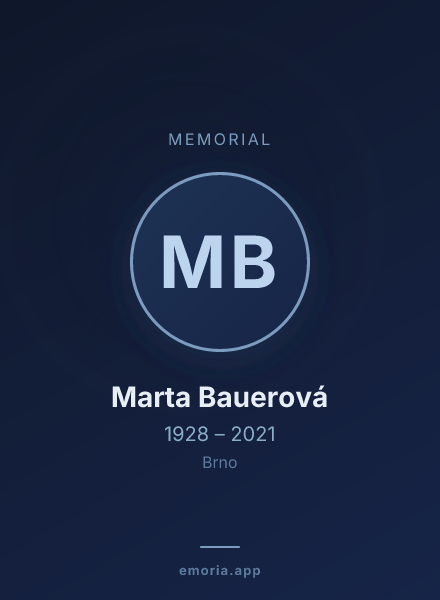 Memorial portrait of Marta Bauerová