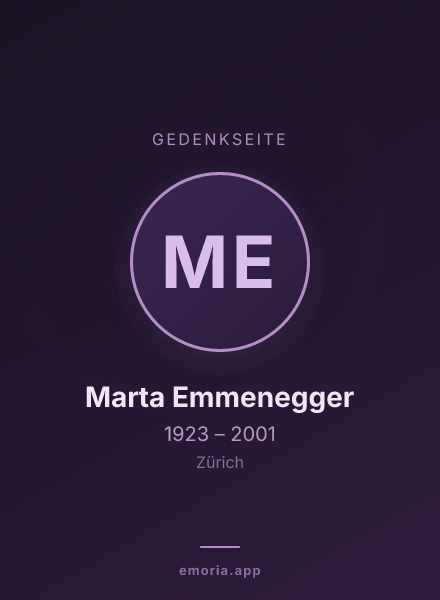 Gedenkportrait von Marta Emmenegger