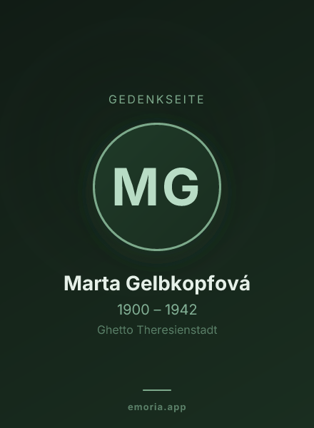 Gedenkportrait von Marta Gelbkopfová