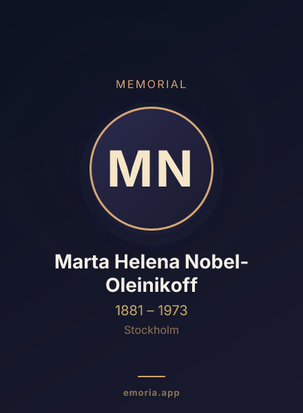 Memorial portrait of Marta Helena Nobel-Oleinikoff