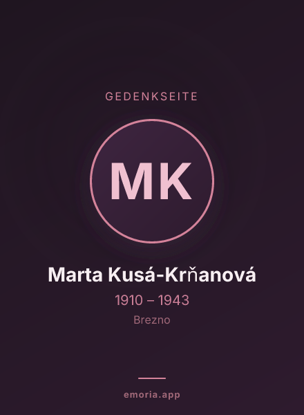 Gedenkportrait von Marta Kusá-Krňanová