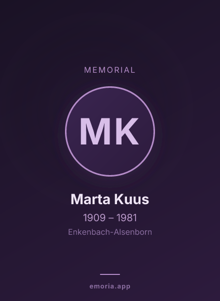 Memorial portrait of Marta Kuus