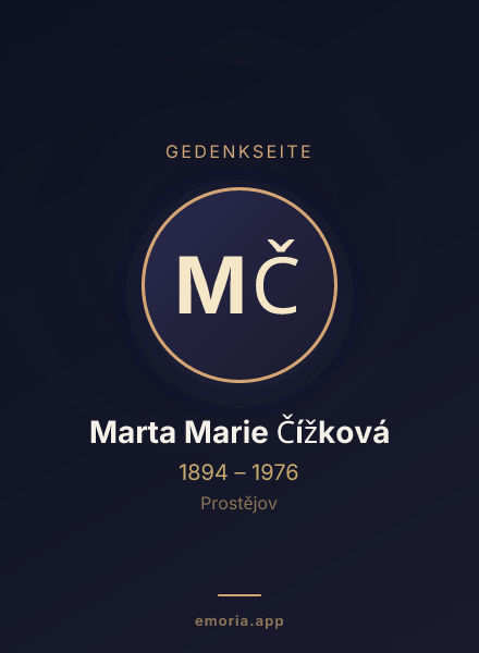 Gedenkportrait von Marta Marie Čížková