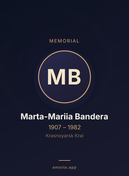 Memorial portrait of Marta-Mariia Bandera