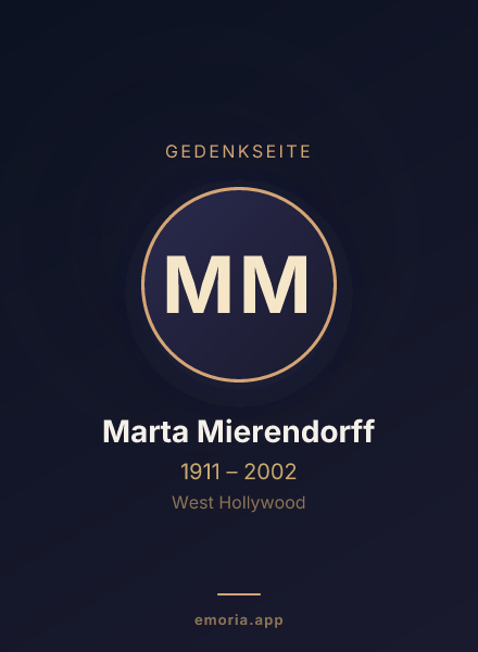 Gedenkportrait von Marta Mierendorff