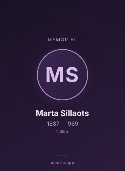 Memorial portrait of Marta Sillaots