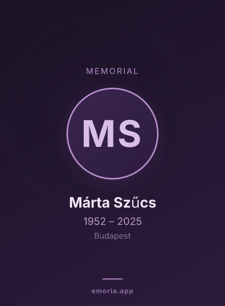 Memorial portrait of Márta Szűcs