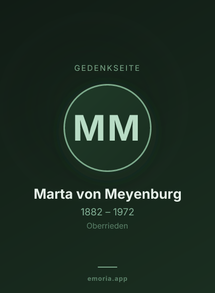 Gedenkportrait von Marta von Meyenburg