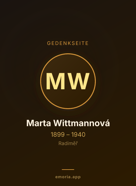 Gedenkportrait von Marta Wittmannová