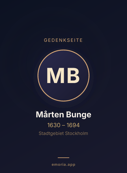 Gedenkportrait von Mårten Bunge
