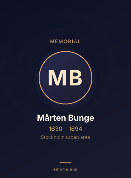 Memorial portrait of Mårten Bunge