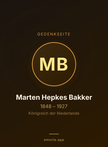 Gedenkportrait von Marten Hepkes Bakker