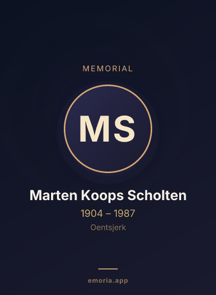 Memorial portrait of Marten Koops Scholten