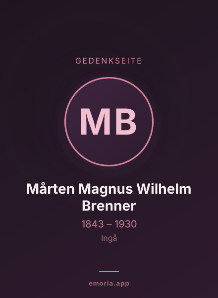 Gedenkportrait von Mårten Magnus Wilhelm Brenner