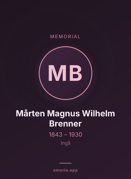 Memorial portrait of Mårten Magnus Wilhelm Brenner