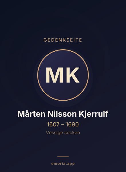 Gedenkportrait von Mårten Nilsson Kjerrulf