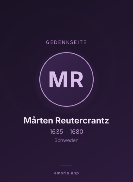 Gedenkportrait von Mårten Reutercrantz