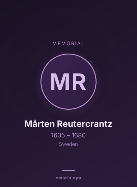 Memorial portrait of Mårten Reutercrantz