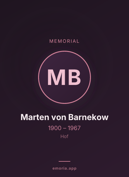 Memorial portrait of Marten von Barnekow
