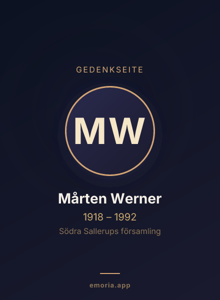 Gedenkportrait von Mårten Werner