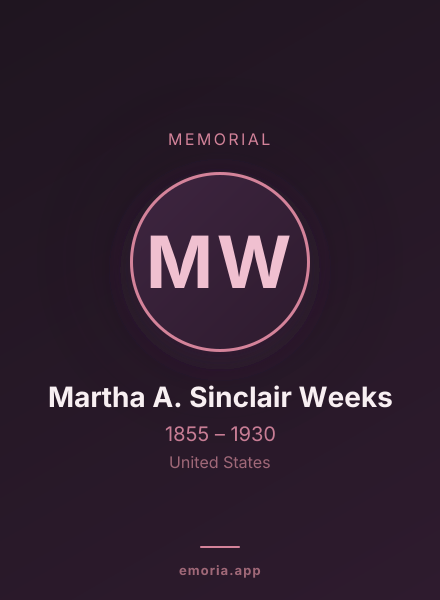 Memorial portrait of Martha A. Sinclair Weeks