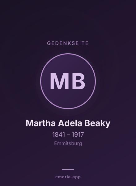 Gedenkportrait von Martha Adela Beaky