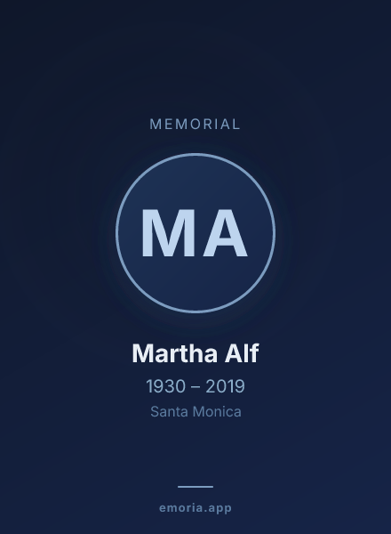 Memorial portrait of Martha Alf