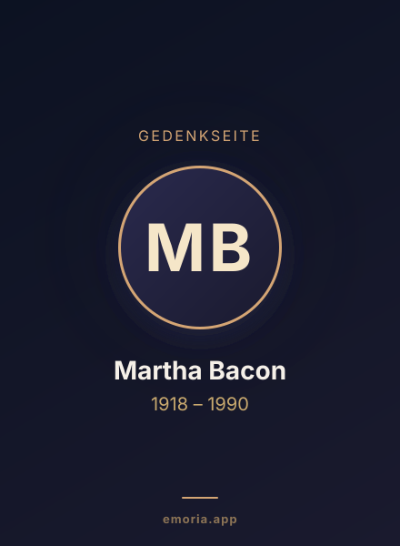 Gedenkportrait von Martha Bacon