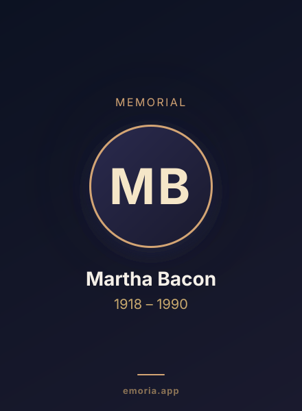 Memorial portrait of Martha Bacon