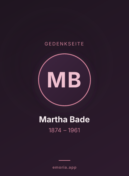 Gedenkportrait von Martha Bade