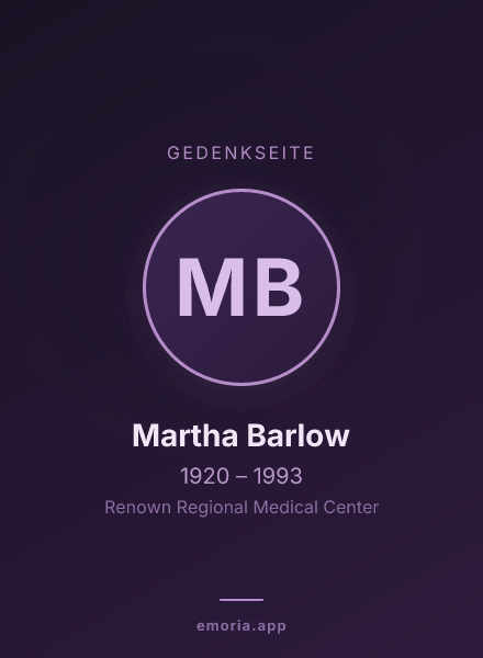 Gedenkportrait von Martha Barlow