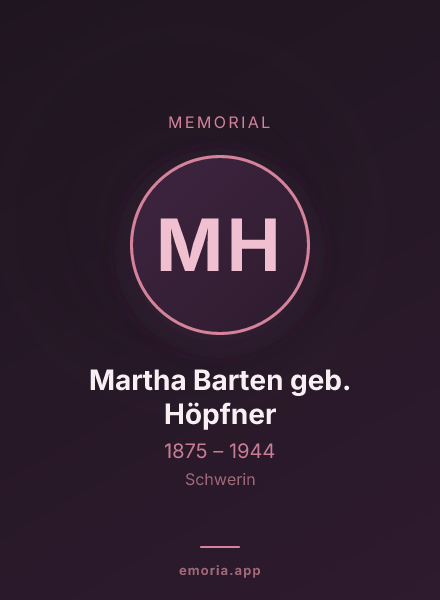 Memorial portrait of Martha Barten geb. Höpfner
