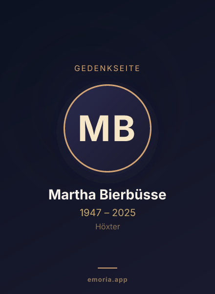 Gedenkportrait von Martha Bierbüsse