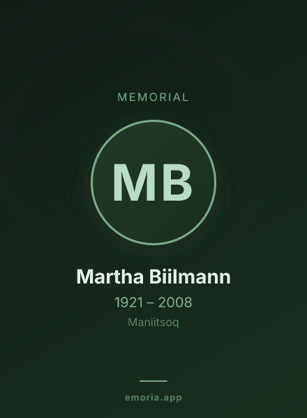 Memorial portrait of Martha Biilmann