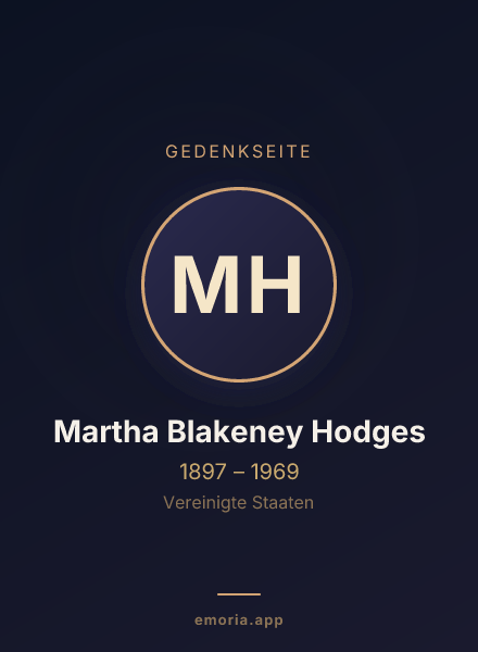 Gedenkportrait von Martha Blakeney Hodges
