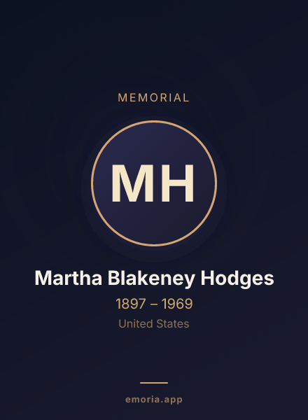 Memorial portrait of Martha Blakeney Hodges