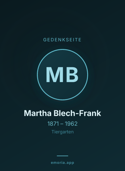 Gedenkportrait von Martha Blech-Frank