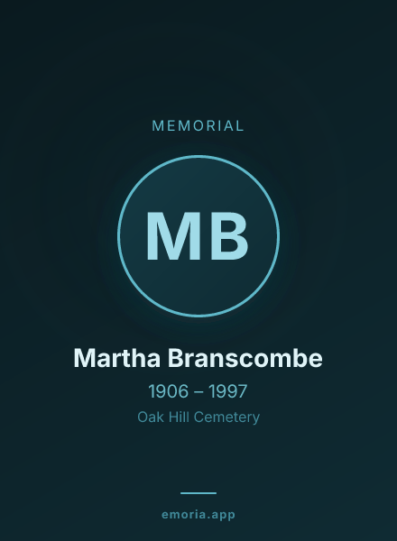 Memorial portrait of Martha Branscombe
