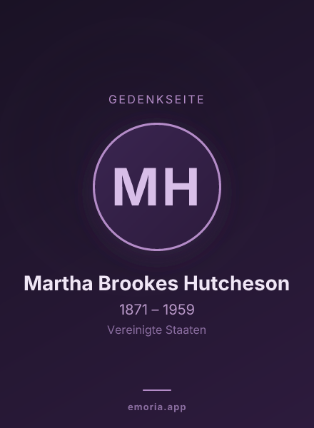 Gedenkportrait von Martha Brookes Hutcheson