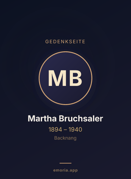 Gedenkportrait von Martha Bruchsaler