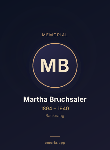 Memorial portrait of Martha Bruchsaler