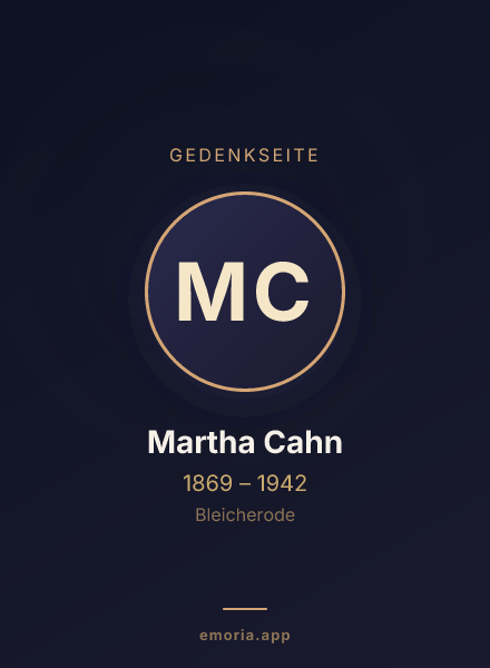Gedenkportrait von Martha Cahn