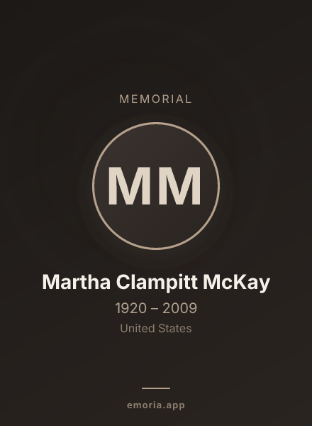 Memorial portrait of Martha Clampitt McKay