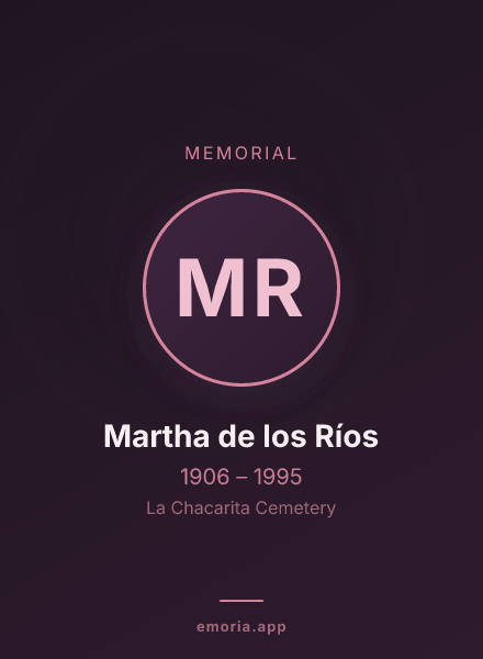 Memorial portrait of Martha de los Ríos