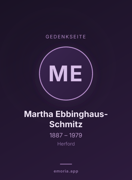 Gedenkportrait von Martha Ebbinghaus-Schmitz