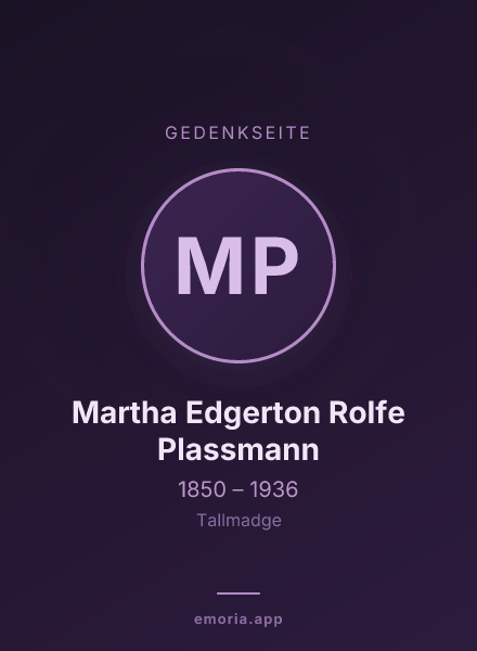 Gedenkportrait von Martha Edgerton Rolfe Plassmann