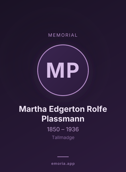 Memorial portrait of Martha Edgerton Rolfe Plassmann