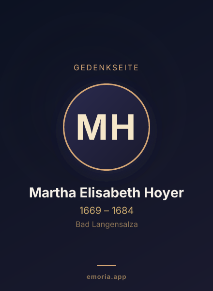 Gedenkportrait von Martha Elisabeth Hoyer