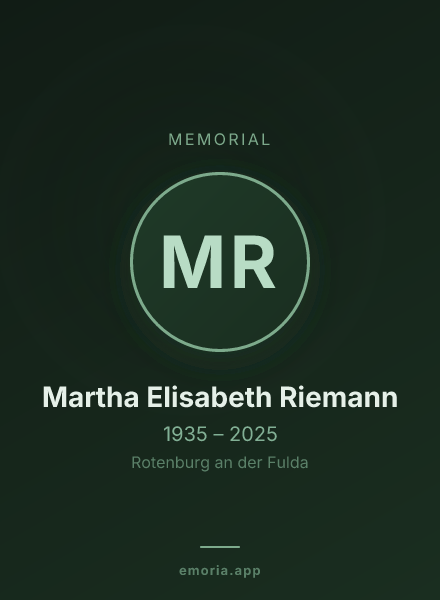 Memorial portrait of Martha Elisabeth Riemann