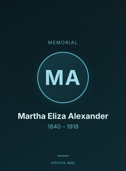 Memorial portrait of Martha Eliza Alexander